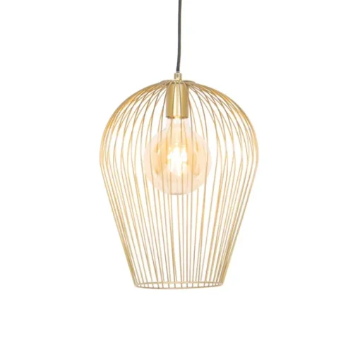 QAZQA Set van 5 design hanglampen goud - Wires