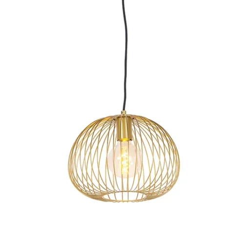 QAZQA Set van 5 design hanglampen goud - Wires