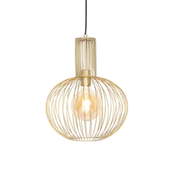 QAZQA Set van 5 design hanglampen goud - Wires