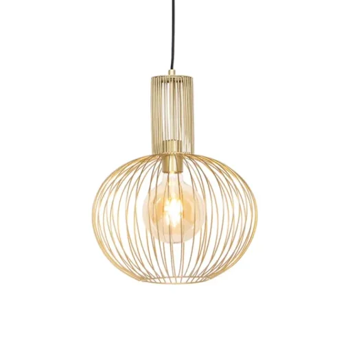QAZQA Set van 5 design hanglampen goud - Wires