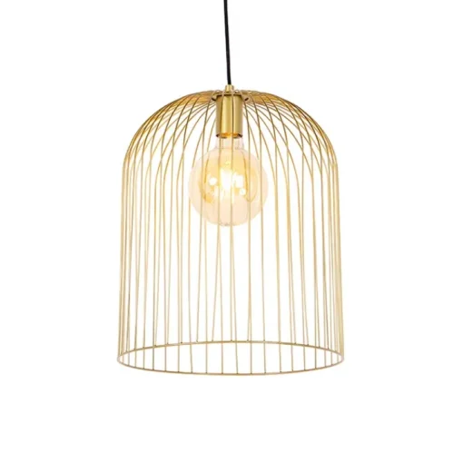 QAZQA Set van 5 design hanglampen goud - Wires