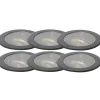 QAZQA Set van 6 dimbare buiten grondspots zwart IP65 incl LED - Delux Honey