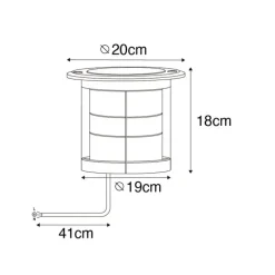 QAZQA Set van 6 dimbare buiten grondspots zwart IP65 incl LED - Delux Honey