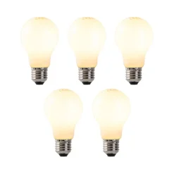 LUEDD Set van 5 dimbare E27 LED lampen opaal glas 7W 806 lm 2200K