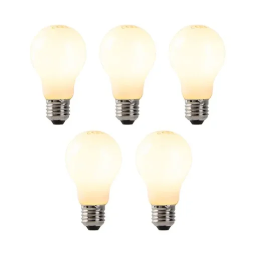 LUEDD Set van 5 dimbare E27 LED lampen opaal glas 7W 806 lm 2200K