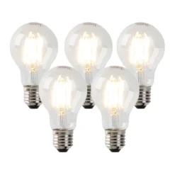 LUEDD Set van 5 dimbare E27 LED lampen helder 7W 806 lm 2700K