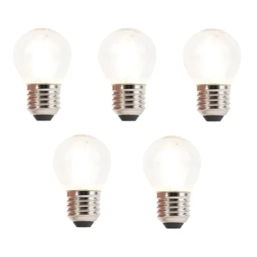 LUEDD Set van 5 E27 dimbare LED filament kogellamp 3W 250 lm 2700K