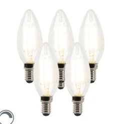 LUEDD Set van 5 E14 dimbare LED kaarslampen B35 helder 3W 250 lm 2700K