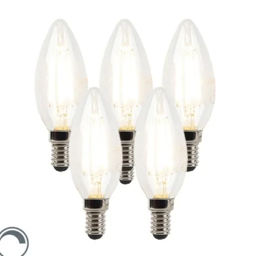 LUEDD Set van 5 E14 dimbare LED kaarslampen B35 helder 3W 250 lm 2700K