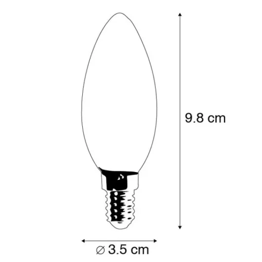 LUEDD Set van 5 E14 dimbare LED kaarslampen B35 helder 3W 250 lm 2700K