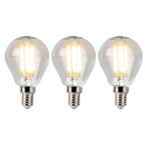 LUEDD Set van 3 E14 dimbare LED kogellampen P45 5W 470 lm 2700K