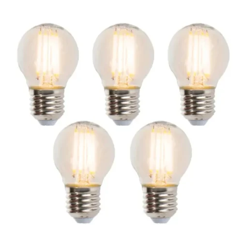 LUEDD Set van 5 E27 dimbare LED kogellampen 5W 470 lm 2700K