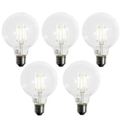 LUEDD Set van 5 E27 dimbare LED lamp G95 5W 450 lm 3000K
