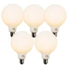 LUEDD Set van 5 E27 dimbare LED lamp opaal G125 5W 450 lm 2200K