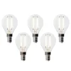 LUEDD Set van 5 E14 dimbare LED lamp P45 helder glas 3W 250 lm 2700K