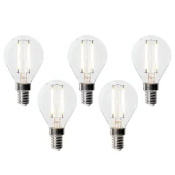 LUEDD Set van 5 E14 dimbare LED lamp P45 helder glas 3W 250 lm 2700K