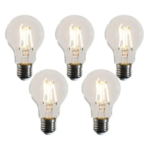 LUEDD Set van 5 E27 dimbare LED lampen A60 helder 4.5W 500 lm 2700K
