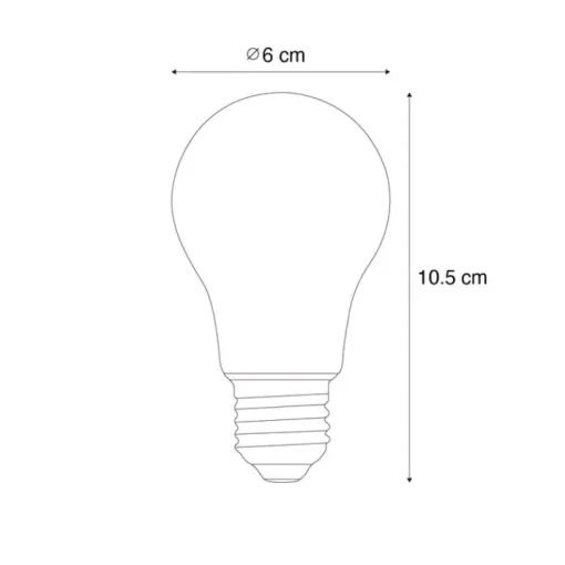 LUEDD Set van 5 E27 dimbare LED lampen A60 helder 4.5W 500 lm 2700K