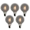 LUEDD Set van 5 E27 dimbare LED lampen smoke G95 5W 200 lm 1900K