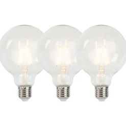 LUEDD Set van 3 E27 dimbare LED lampen G95 5W 470 lm 2700K