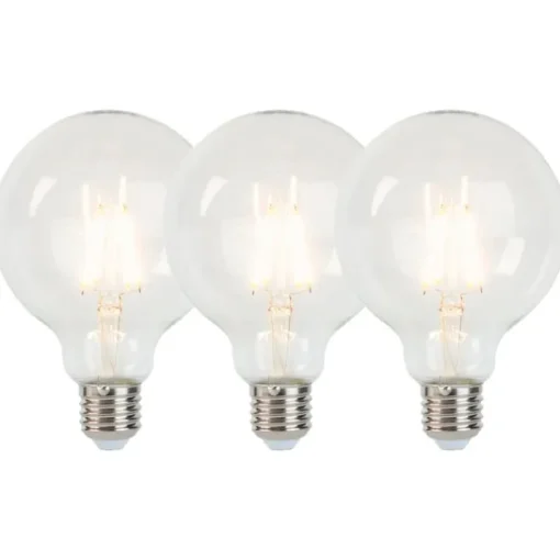 LUEDD Set van 3 E27 dimbare LED lampen G95 5W 470 lm 2700K