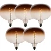 LUEDD Set van 5 E27 dimbare LED lampen G220 bruin 4,9W 130 lm 1800K