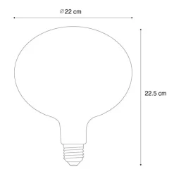 LUEDD Set van 5 E27 dimbare LED lampen G220 bruin 4,9W 130 lm 1800K