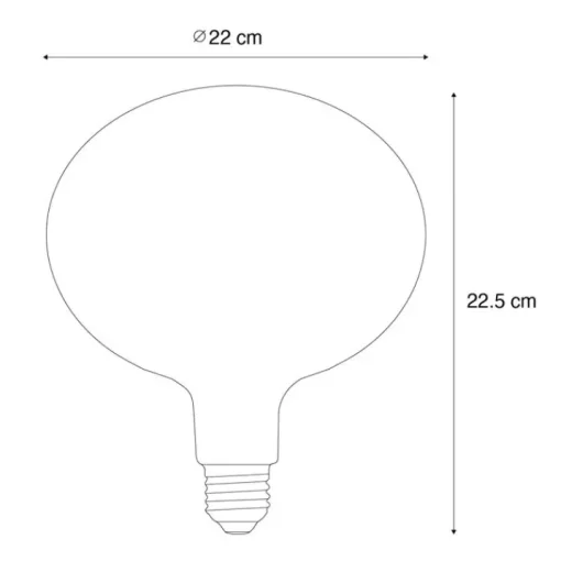 LUEDD Set van 5 E27 dimbare LED lampen G220 bruin 4,9W 130 lm 1800K