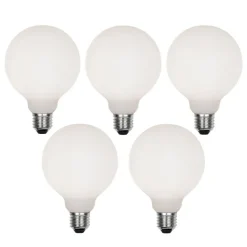 LUEDD Set van 5 E27 dimbare LED lamp G95 mat 4W 430 lm 2200-4000K