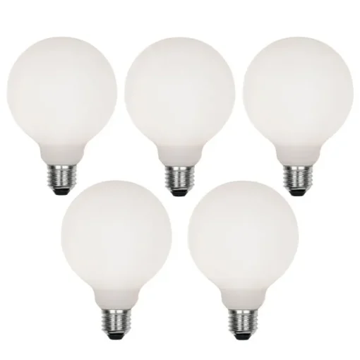 LUEDD Set van 5 E27 dimbare LED lamp G95 mat 4W 430 lm 2200-4000K