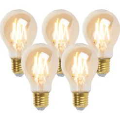 LUEDD Set van 5 E27 dimbare LED lampen goldline 5W 380 lm 2200K