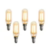 LUEDD Set van 5 E14 dimbare LED lampen goud T25 4W 300 lm 2200K