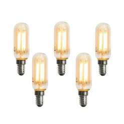 LUEDD Set van 5 E14 dimbare LED lampen goud T25 4W 300 lm 2200K