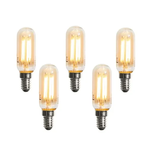 LUEDD Set van 5 E14 dimbare LED lampen goud T25 4W 300 lm 2200K