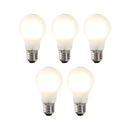 LUEDD Set van 5 E27 dimbare LED lampen A60 mat 7W 806 lm 2700K
