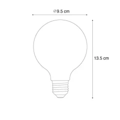 LUEDD Set van 5 E27 dimbare LED lamp opaal G95 5W 450 lm 2700K
