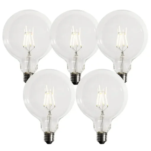 LUEDD Set van 5 E27 dimbare LED lampen G125 5W 450 lm 3000K