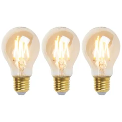 LUEDD Set van 3 E27 dimbare LED llampen goldline 5W 380 lm 2200K