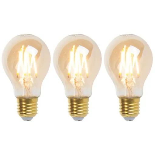 LUEDD Set van 3 E27 dimbare LED llampen goldline 5W 380 lm 2200K