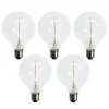 LUEDD Set van 5 E27 dimbare LED spiraal filament G95 4W 270 lm 2700K