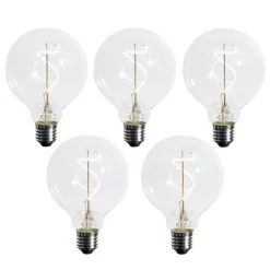 LUEDD Set van 5 E27 dimbare LED spiraal filament G95 4W 270 lm 2700K