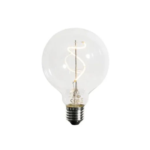 LUEDD Set van 5 E27 dimbare LED spiraal filament G95 4W 270 lm 2700K