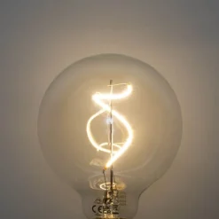 LUEDD Set van 5 E27 dimbare LED spiraal filament G95 4W 270 lm 2700K