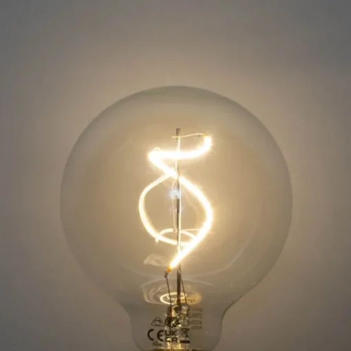 LUEDD Set van 5 E27 dimbare LED spiraal filament G95 4W 270 lm 2700K