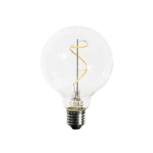 LUEDD Set van 5 E27 dimbare LED spiraal filament G95 4W 270 lm 2700K
