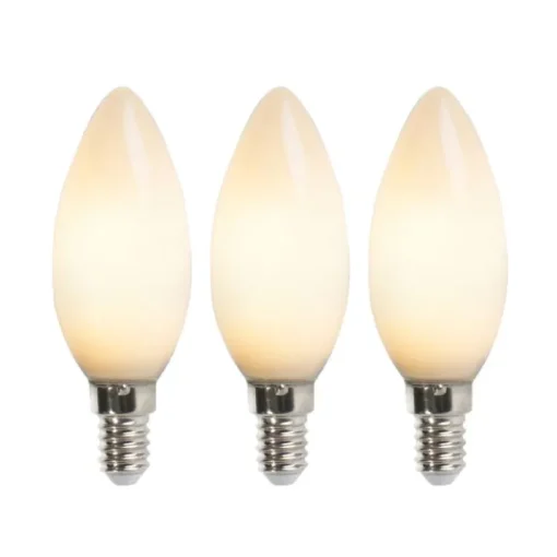 LUEDD Set van 3 E14 LED kaarslampen B35 opaal 2W 180 lm 2350K