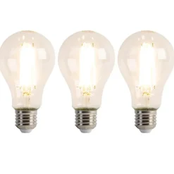 LUEDD Set van 3 E27 LED lamp A67 helder 8W 1055 lm 2700K