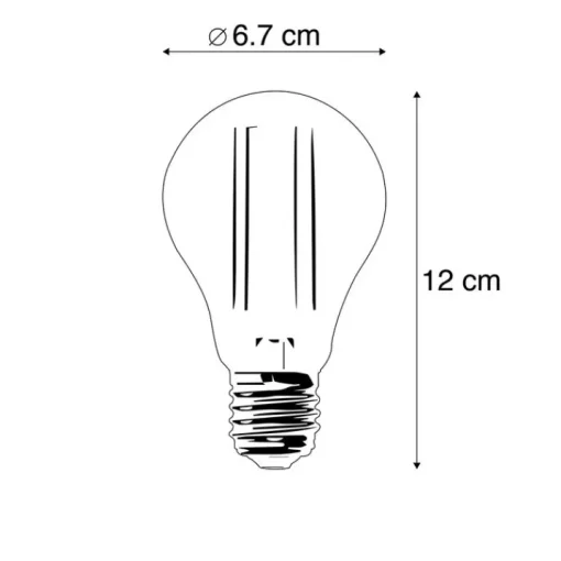 LUEDD Set van 3 E27 LED lamp A67 helder 8W 1055 lm 2700K