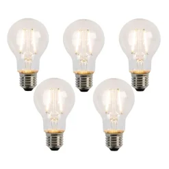 LUEDD Set van 5 E27 LED lamp filament A60 2W 210 lm 2200K
