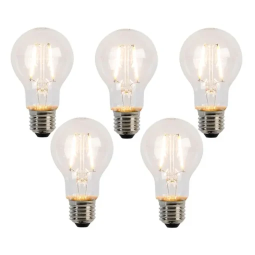 LUEDD Set van 5 E27 LED lamp filament A60 2W 210 lm 2200K